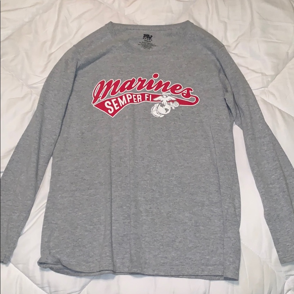 Grey Marines Semper Fi Long Sleeve